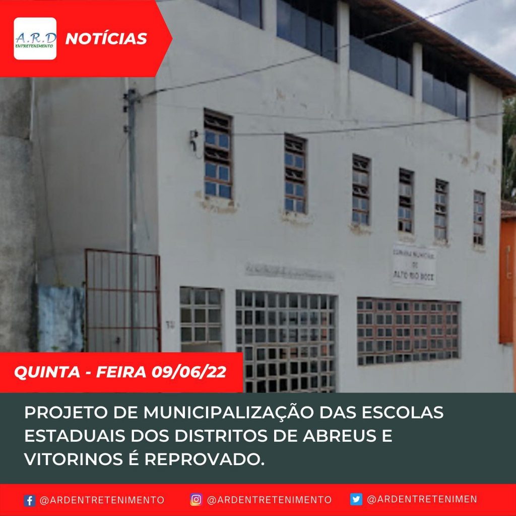 Projeto de municipalização das escolas estaduais dos distritos de ...